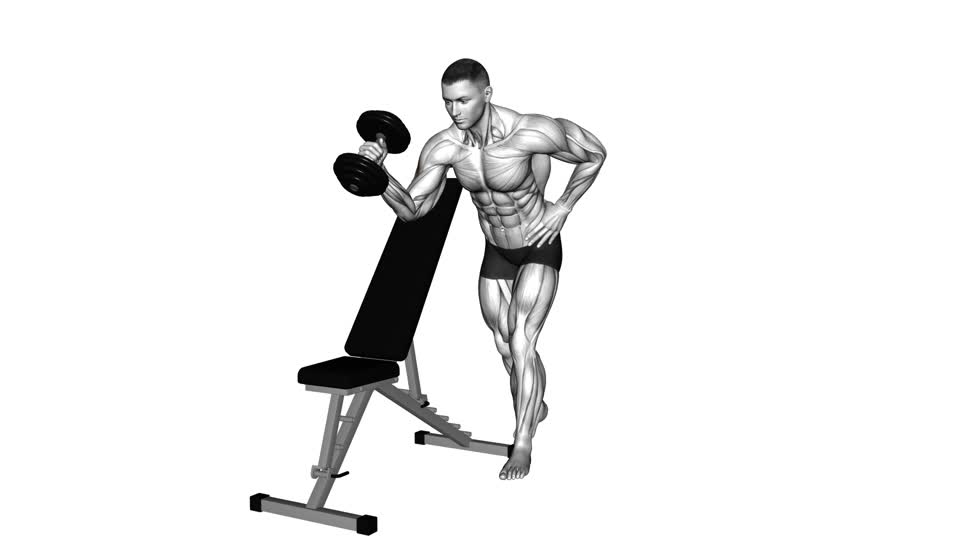 Block Bench Rotation Dumbbell Bench-Supported External Rotation - ManiacMuscle