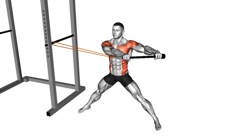 Resistance Band Wide Stance Anti-Rotation Chop - ManiacMuscle