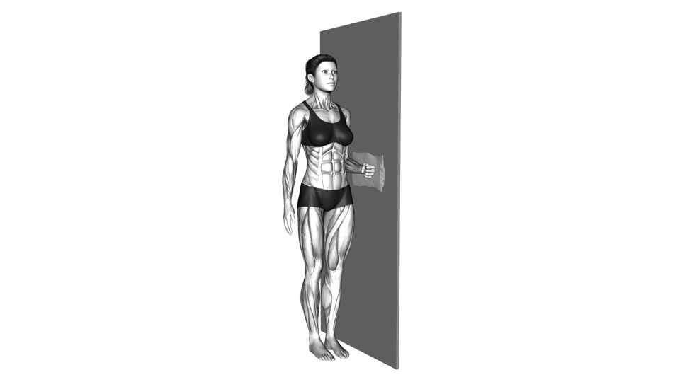 Standing Isometric Shoulder External Rotation with Wall - ManiacMuscle